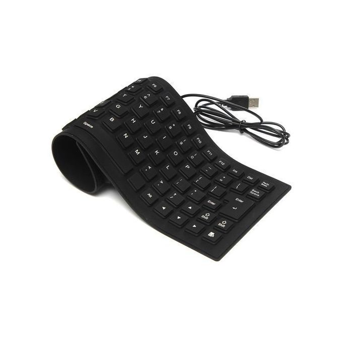 Flexible USB External Keyboard - Black